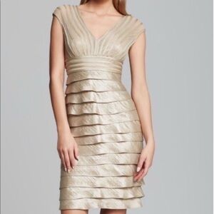 Adrianna Papell Gold Tier Dress